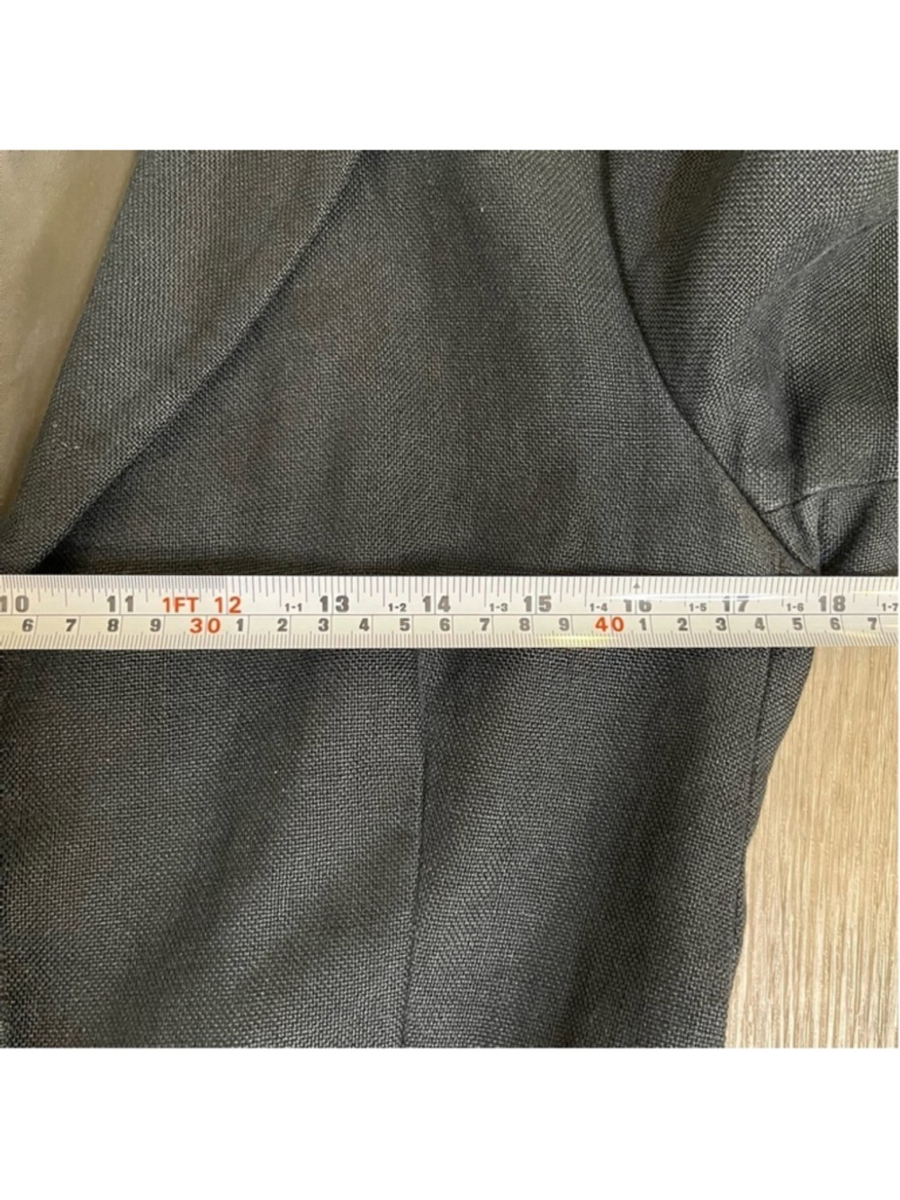 ARITZIA Wilfred Linen Blazer, Relaxed Fit, Dark Teal Blue, Size 4 - Picture 13 of 16
